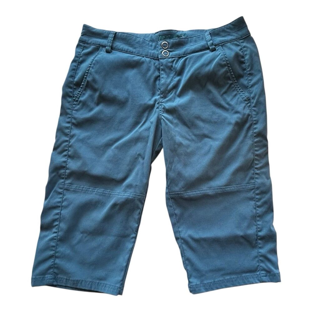 prAna Iris Knickers Long Shorts Blue Outdoor Hiking Climbing Size 10 Gorpcore